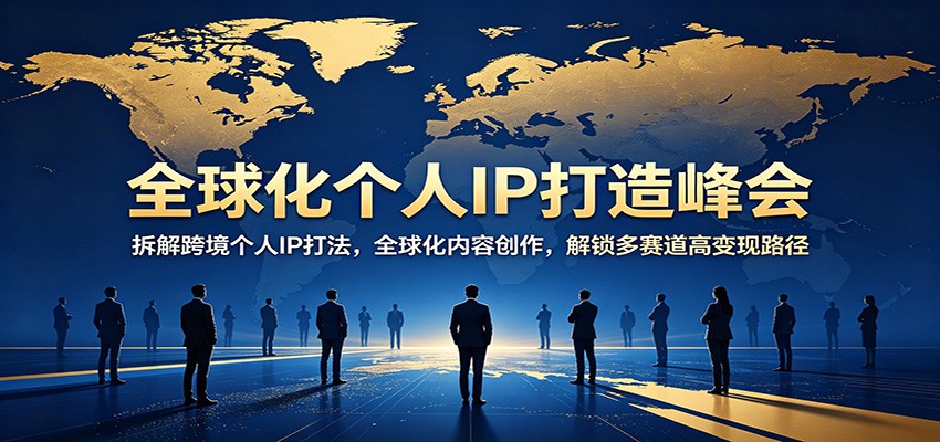 全球化个人IP打造峰会：拆解跨境个人IP打法，全球化内容创作，解锁多赛道高变现路径-摇钱树