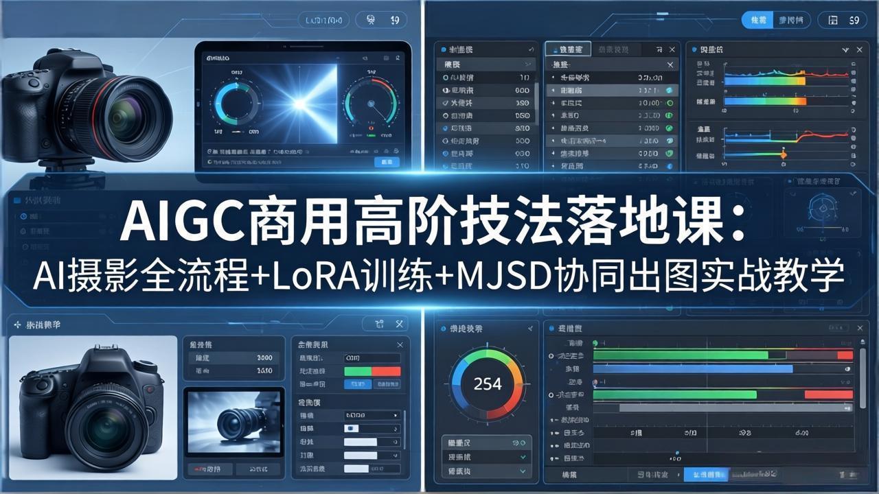 AIGC商用高阶技法落地课：AI摄影全流程+LoRA训练+MJSD协同出图实战教学-摇钱树