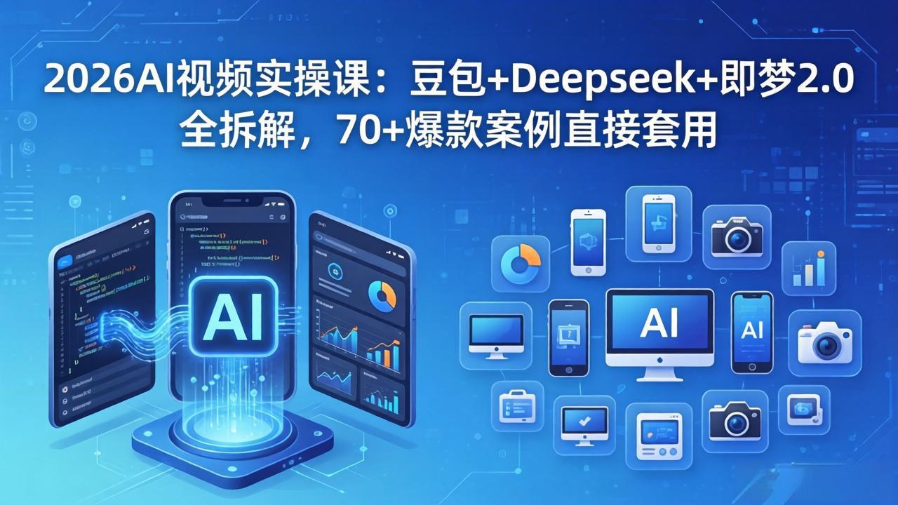 2026AI视频实操课：豆包+Deepseek+即梦2.0全拆解，70+爆款案例直接套用-摇钱树