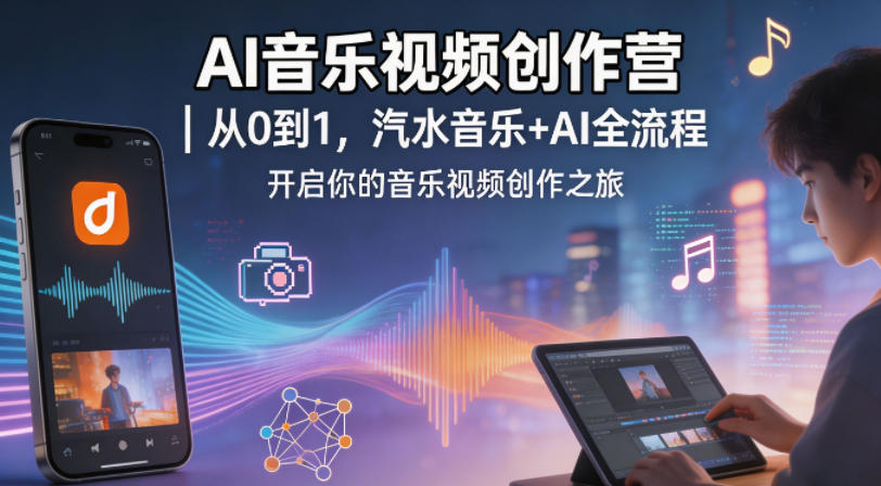 AI音乐视频创作营｜从0到1，汽水音乐+AI全流程，开启你的音乐视频创作之旅-摇钱树