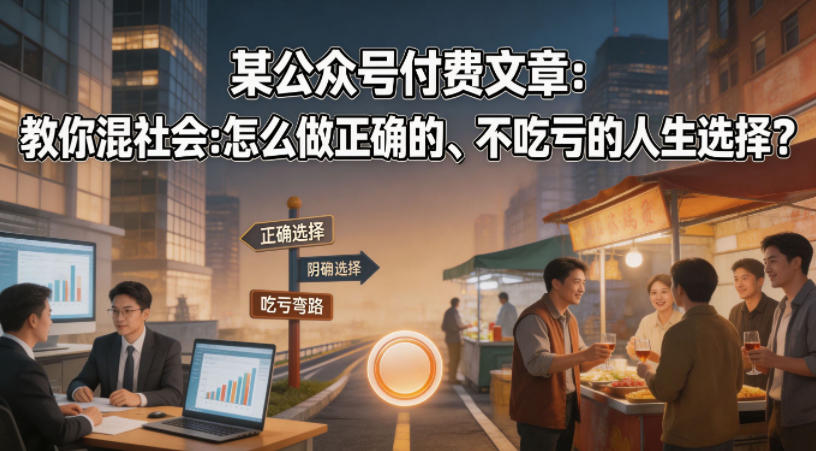 某公众号付费文章：教你混社会：怎么做正确的、不吃亏的人生选择？-摇钱树