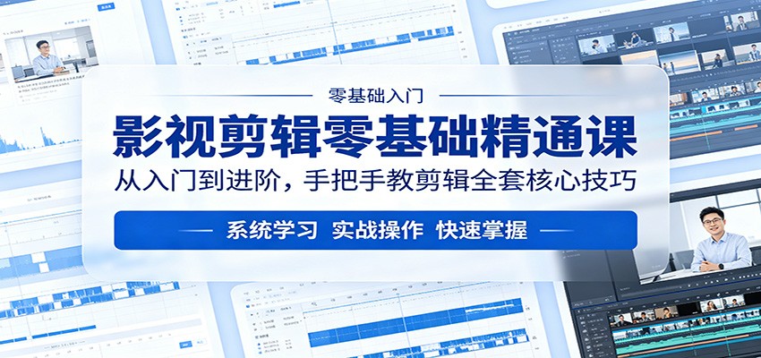 影视剪辑零基础精通课：从入门到进阶，手把手教剪辑全套核心技巧-摇钱树