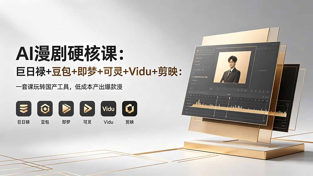 AI漫剧硬核课：巨日禄+豆包+即梦+可灵+Vidu+剪映：一套课玩转国产工具，低成本产出爆款漫剧-摇钱树