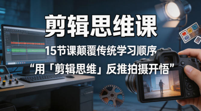 剪辑思维课，15节课颠覆传统学习顺序用「剪辑思维」反推拍摄开悟-摇钱树
