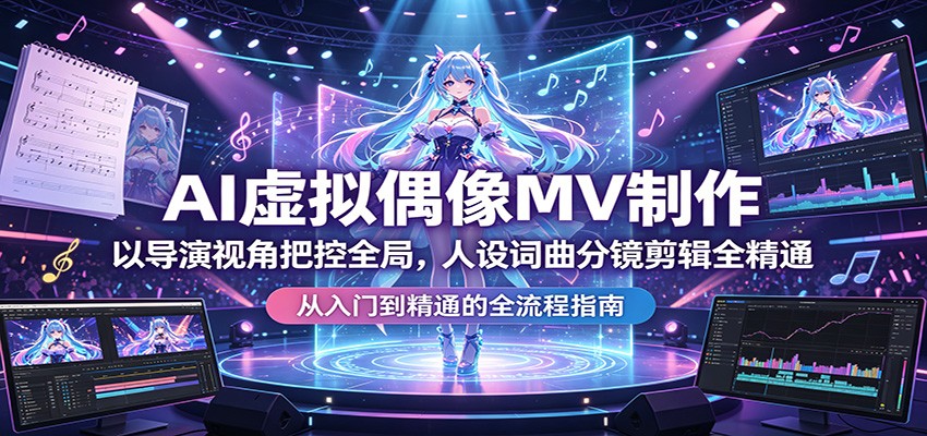 AI虚拟偶像MV制作：以导演视角把控全局，人设词曲分镜剪辑全精通-摇钱树