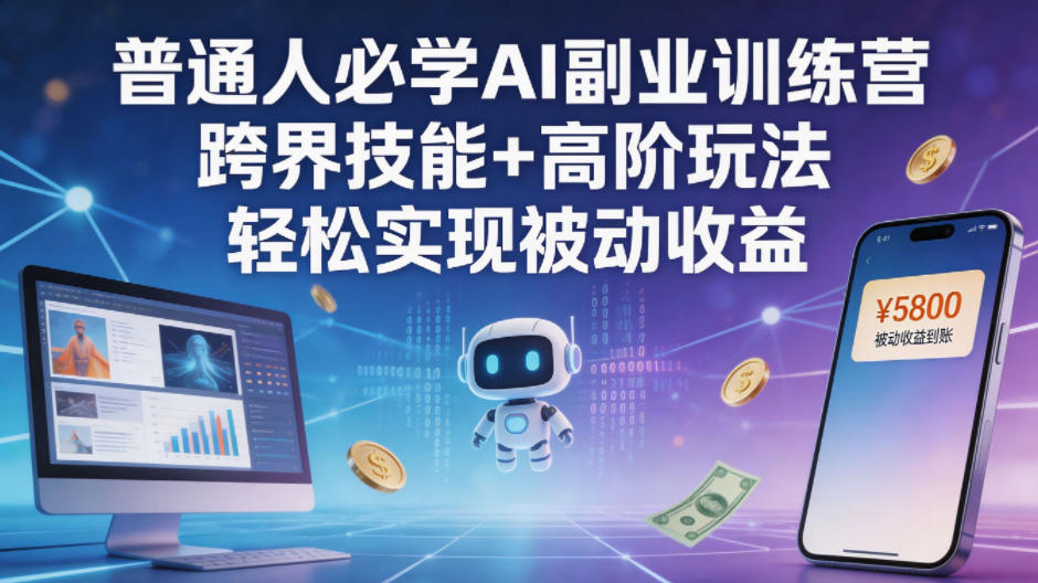 普通人必学AI副业训练营跨界技能+高阶玩法轻松实现被动收益-摇钱树