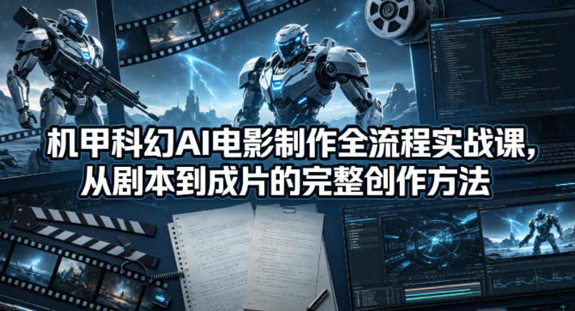 机甲科幻AI电影制作全流程实战课，从剧本到成片的完整创作方法-摇钱树