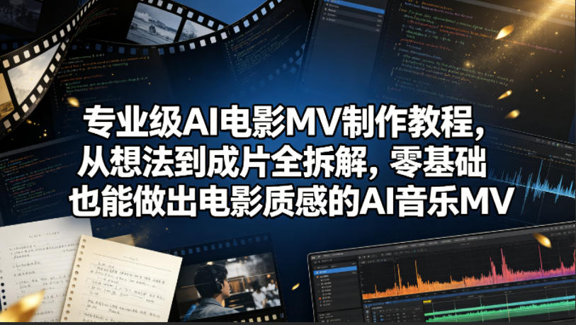 专业级AI电影MV制作教程，从想法到成片全拆解，零基础也能做出电影质感的AI音乐MV-摇钱树