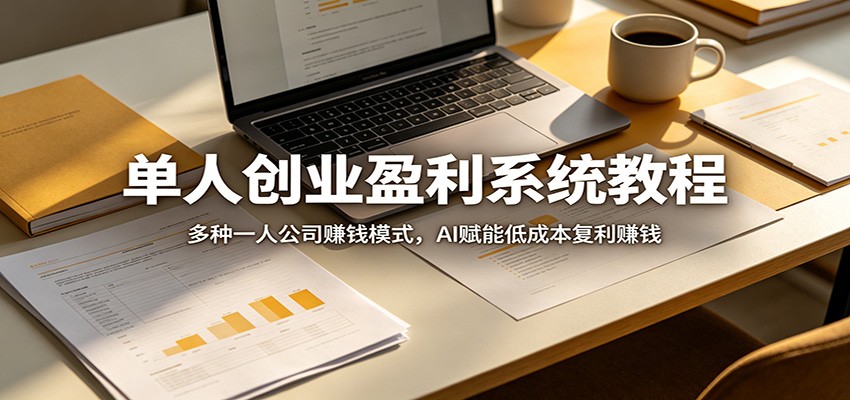 单人创业盈利系统教程：多种一人公司赚钱模式，AI赋能低成本复利赚钱-摇钱树