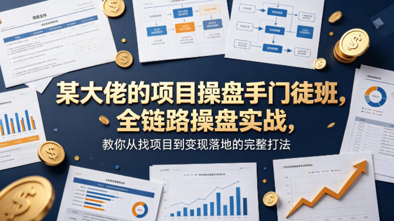 某大佬的项目操盘手门徒班，全链路操盘实战，教你从找项目到变现落地的完整打法-摇钱树