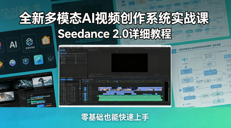 全新多模态AI视频创作系统实战课，Seedance 2.0详细教程，零基础也能快速上手-摇钱树