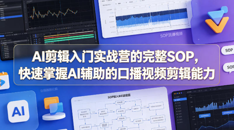 AI剪辑入门实战营的完整SOP，快速掌握AI辅助的口播视频剪辑能力-摇钱树