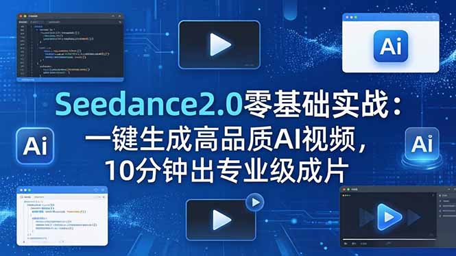 Seedance2.0零基础实战：一键生成高品质AI视频，10分钟出专业级成片-摇钱树