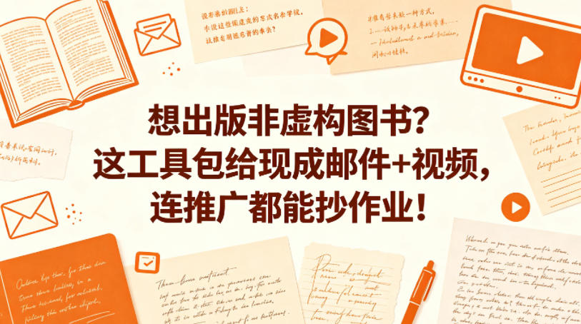 想出版非虚构图书？这工具包给现成邮件+视频，连推广都能抄作业！【原创双语字幕】-摇钱树