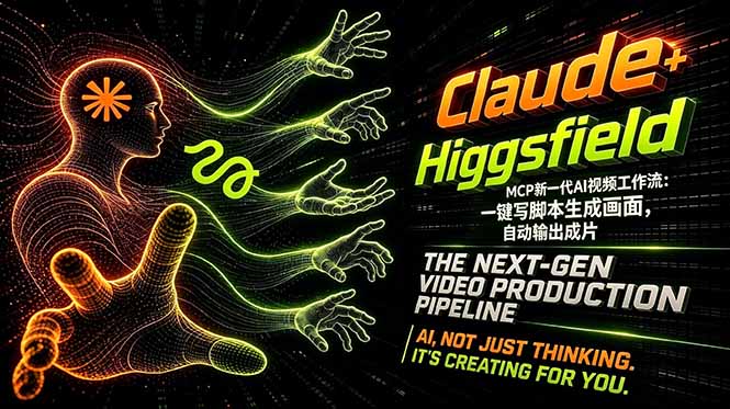 Claude+Higgsfield MCP新一代AI视频工作流：一键写脚本生成画面，自动输出成片-摇钱树