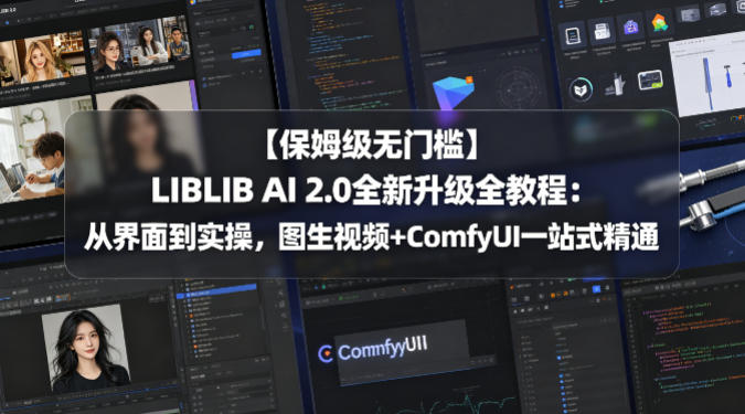 【保姆级无门槛】LIBLIB AI 2.0全新升级全教程：从界面到实操，图生视频+ComfyUI一站式精通-摇钱树