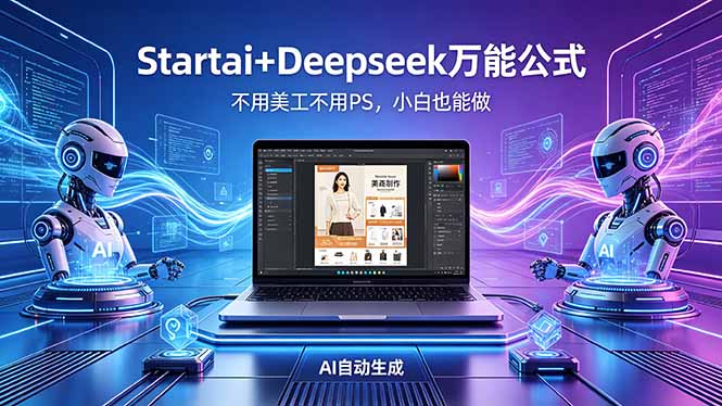 AI自动做电商详情页：Startai+Deepseek万能公式，不用美工不用PS，小白也能做-晶创聚力