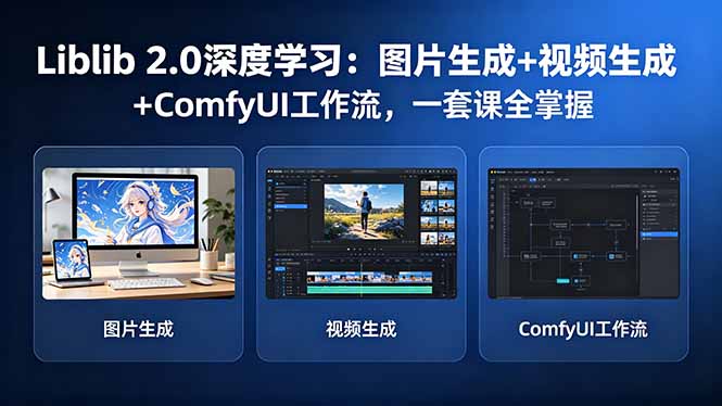 Liblib 2.0深度学习：图片生成+视频生成+ComfyUI工作流，一套课全掌握-摇钱树