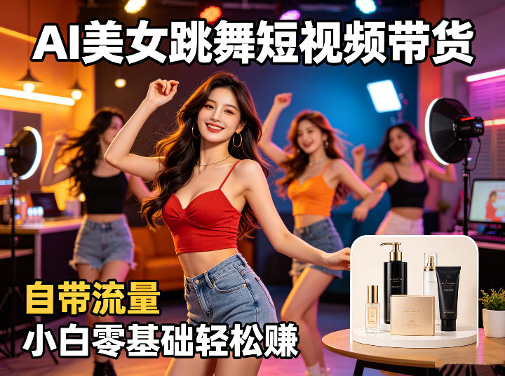 AI美女跳舞短视频带货：自带流量，小白零基础轻松賺，详细拆解-摇钱树