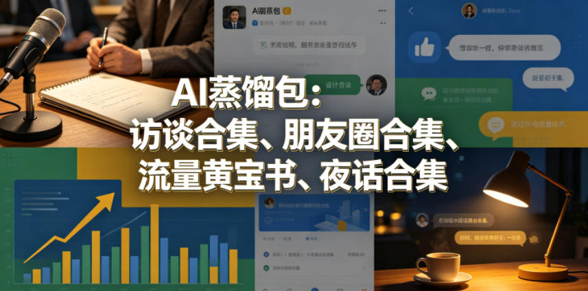 AI蒸馏包：访谈合集、朋友圈合集、流量黄宝书、夜话合集【文档】-摇钱树