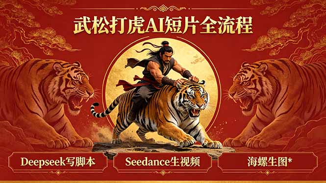 武松打虎AI短片全流程：Deepseek写脚本+Seedance生视频+海螺生图-摇钱树