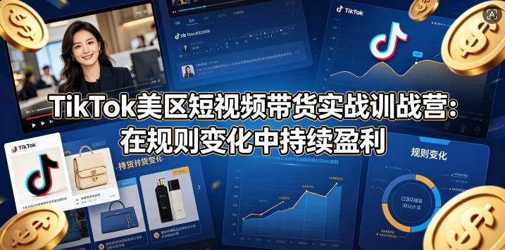 TikTok美区短视频带货实战训战营：在规则变化中持续盈利-摇钱树