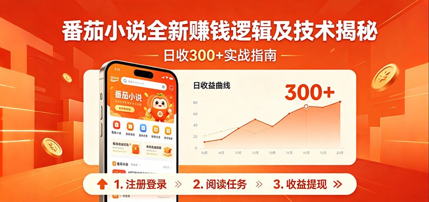 番茄小说全新赚钱逻辑及技术日收300+，小白新书皆可做！无脑赚就行了！-摇钱树