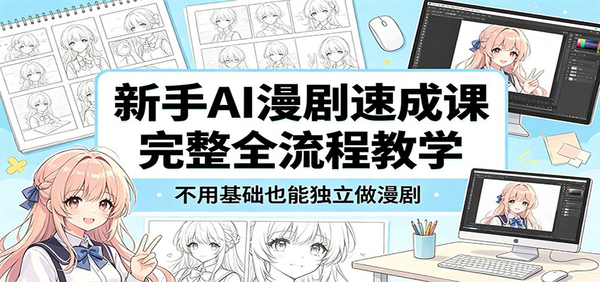 新手AI漫剧速成课：完整全流程教学，不用基础也能独立做漫剧-知富路