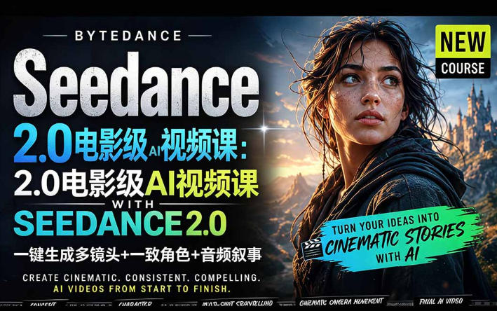 字节跳动的Seedance 2.0 AI电影视频生成制作教程，一键生成多镜头+一致角色+音频叙事-中英字幕-摇钱树