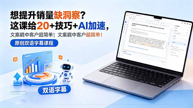 想提升销量缺洞察？这课给 20 + 技巧 + AI 加速，文案戳中客户超简单！【原创双语字幕】-摇钱树