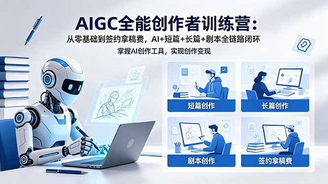 AIGC全能创作者训练营：从零基础到签约拿稿费，AI+短篇+长篇+剧本全链路闭环-摇钱树