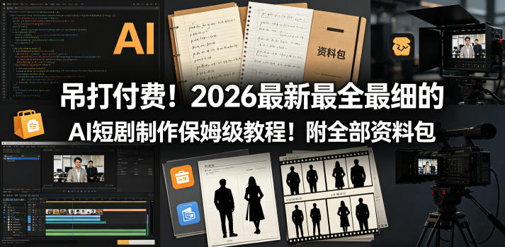 吊打付费！2026最新最全最细的AI短剧制作保姆级教程！附全部资料包-摇钱树
