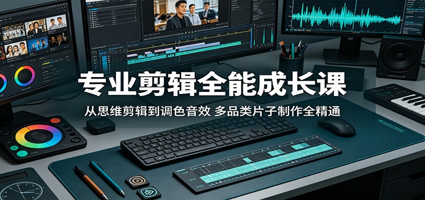 专业剪辑全能成长课：从思维剪辑到调色音效，多品类片子制作全精通-摇钱树