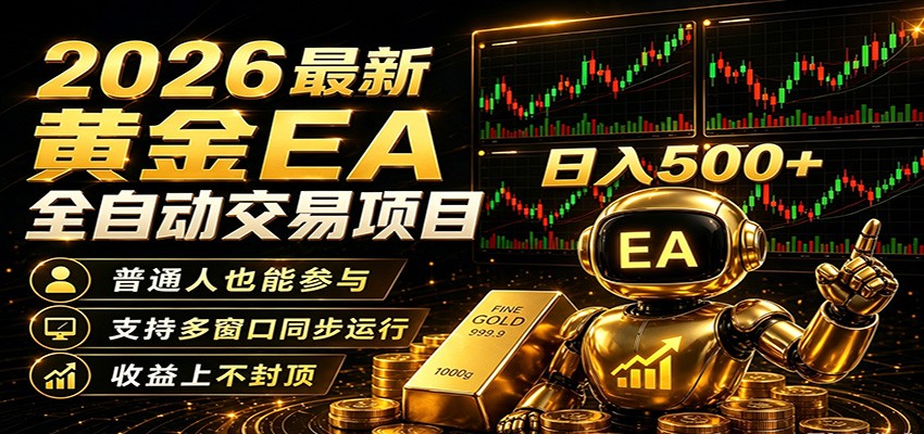 2026黄金EA全自动量化，零技术·全自动·收益上不封顶，低门槛日入500+-摇钱树