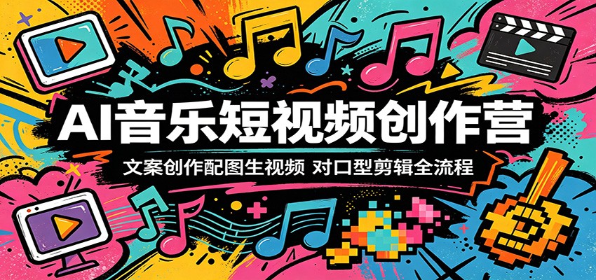 AI音乐短视频创作营：文案创作配图生视频，对口型剪辑全流程-摇钱树