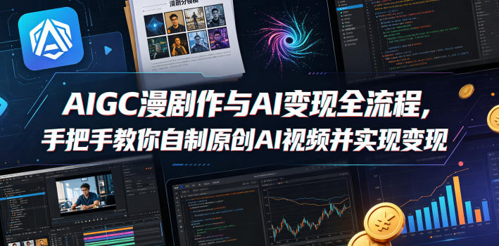 AIGC漫剧创作与AI变现全流程，手把手教你自制原创AI视频并实现变现-摇钱树