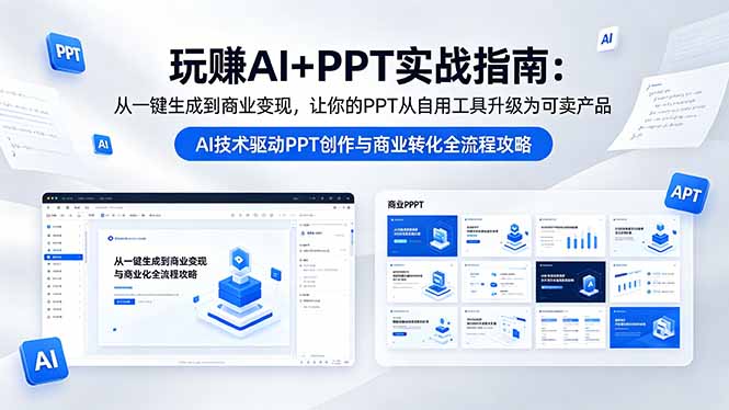 玩赚AI+PPT实战指南-更新5月13：从一键生成到商业变现，让你的PPT从自用工具升级为可卖产品-摇钱树
