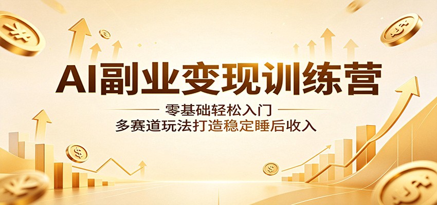 AI副业变现训练营：零基础轻松入门，多赛道玩法打造稳定睡后收入-摇钱树