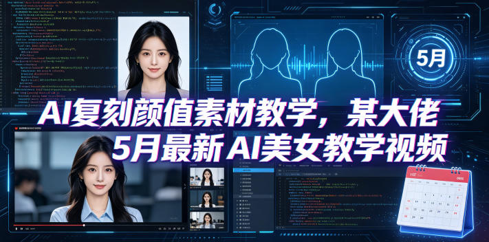 AI复刻颜值素材教学，某大佬5月最新AI美女教学视频，内含4月好物复刻教学-摇钱树