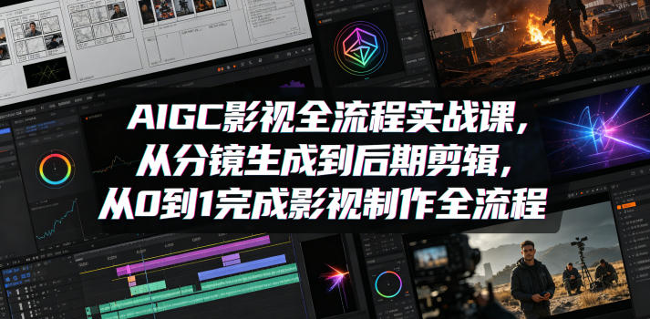 AIGC影视全流程实战课,从分镜生成到后期剪辑,从0到1完成影视制作全流程-摇钱树