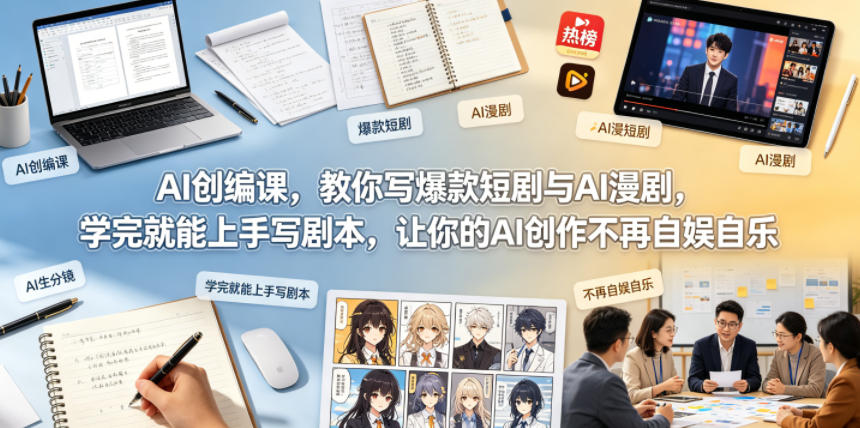 AI创编课，教你写爆款短剧与AI漫剧，学完就能上手写剧本，让你的AI创作不再自娱自乐-徕钱快