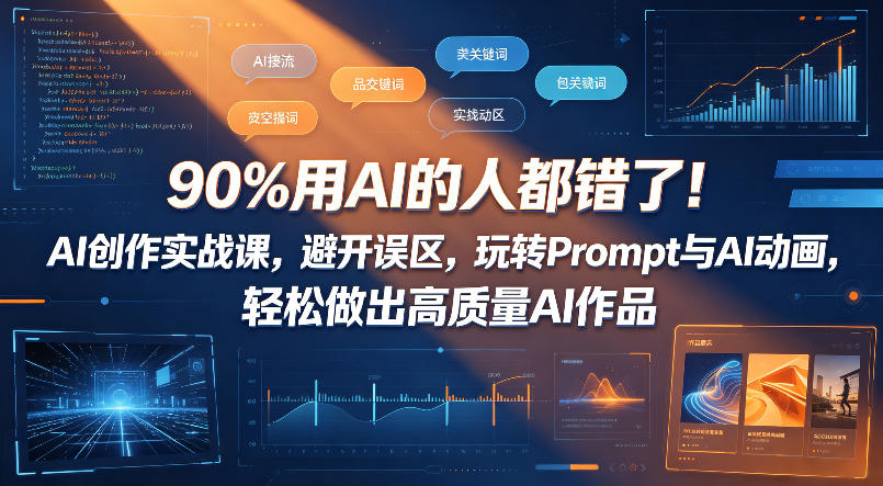 90%用AI的人都错了!AI创作实战课,避开误区,玩转Prompt与AI动画,轻松做出高质量AI作品-摇钱树