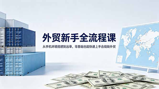外贸新手全流程课：从手机环境搭建到出单，零基础也能快速上手合规做外贸-摇钱树