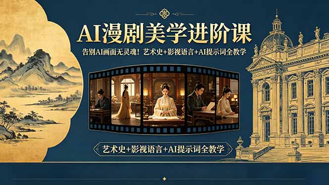 告别AI画面无灵魂！AI漫剧美学进阶课，艺术史+影视语言+AI提示词全教学-摇钱树