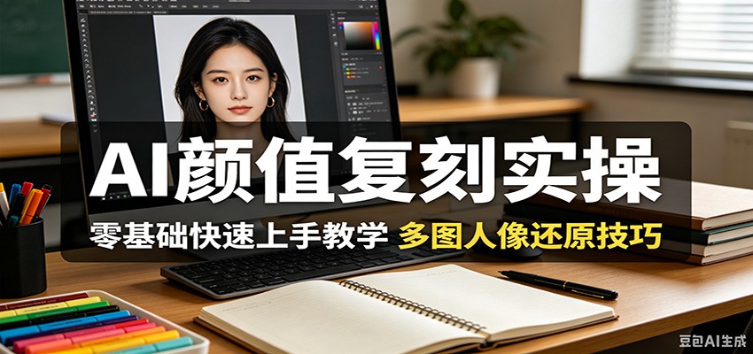 AI颜值复刻实操,零基础快速上手教学,多图人像还原技巧-摇钱树