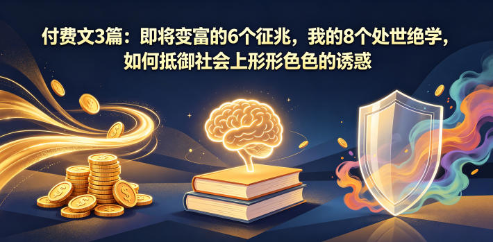 付费文3篇:即将变富的6个征兆,我的8个处世绝学,如何抵御社会上形形色色的诱惑-摇钱树