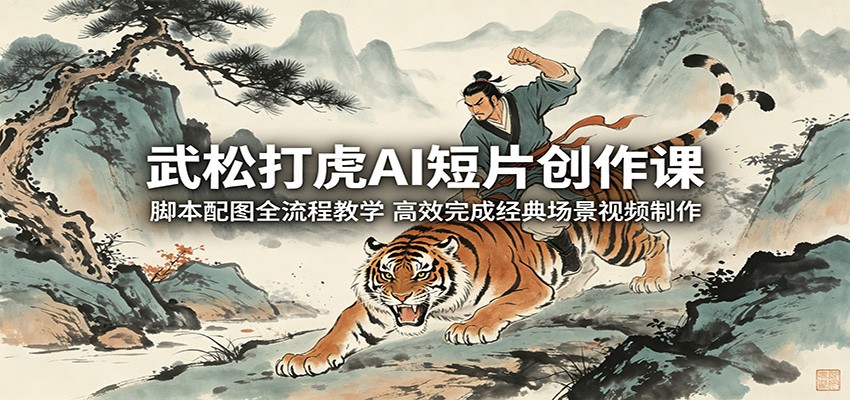 武松打虎AI短片创作课:脚本配图全流程教学,高效完成经典场景视频制作-摇钱树