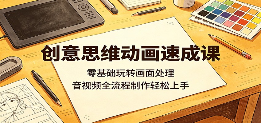 创意思维动画速成课：零基础玩转画面处理，音视频全流程制作轻松上手-摇钱树