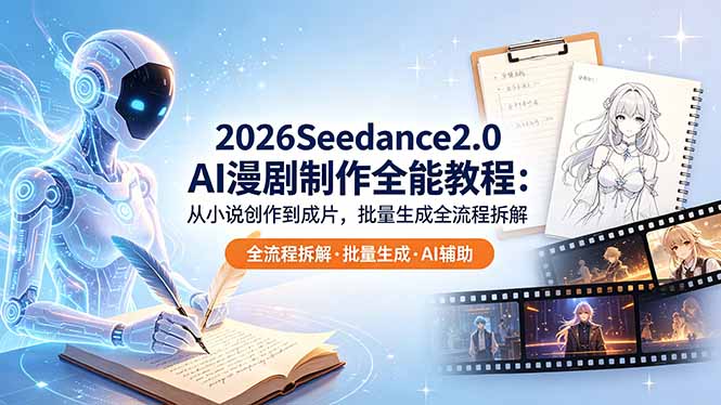 2026Seedance2.0 AI制作全能教程：从小说创作到成片，批量生成全流程拆解-摇钱树