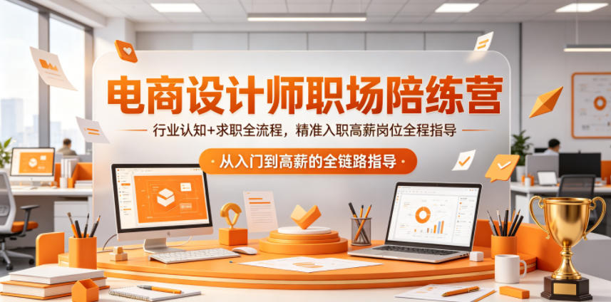 电商设计师职场陪练营,行业认知+求职全流程,精准入职高薪岗位全程指导-摇钱树